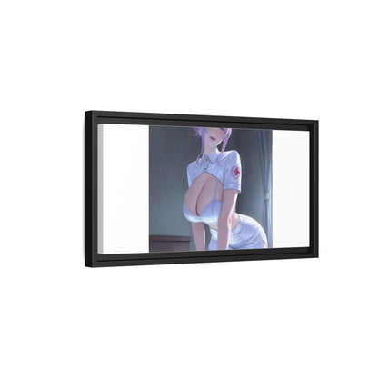Sexy Anime Nurse Matte Canvas Print (Framed)