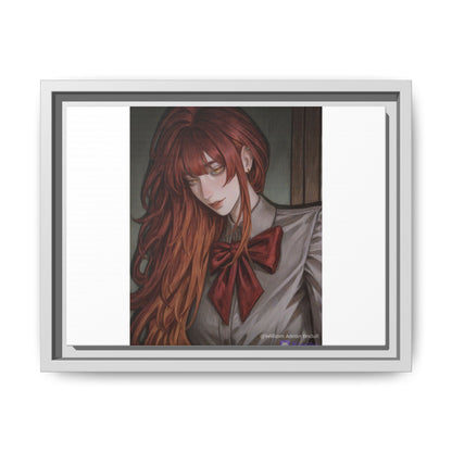 Framed Matte Canvas Print — Gothic Redhead Portrait