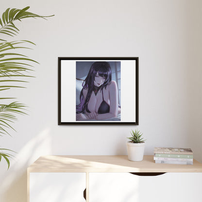 Framed Matte Canvas Print — Moody Anime Woman Portrait