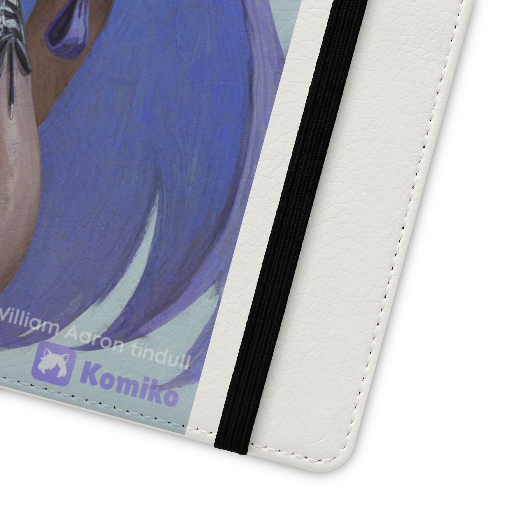 Anime Bunny Girl Flip Case - Purple Long-Haired Character Phone Wallet
