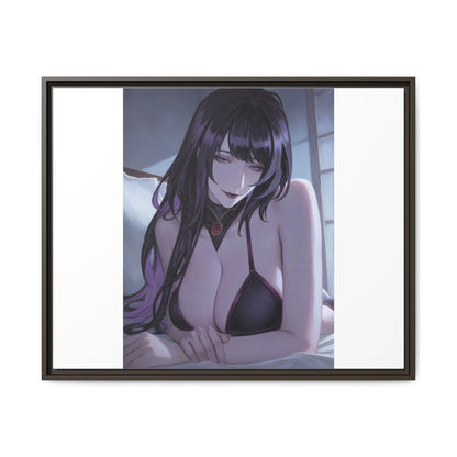 Framed Matte Canvas Print — Moody Anime Woman Portrait