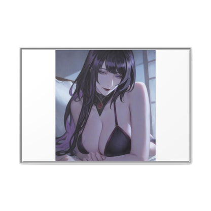 Framed Matte Canvas Print — Moody Anime Woman Portrait