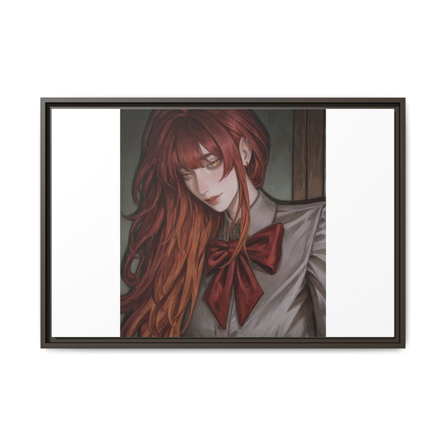 Framed Matte Canvas Print — Gothic Redhead Portrait