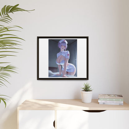 Sexy Anime Nurse Matte Canvas Print (Framed)