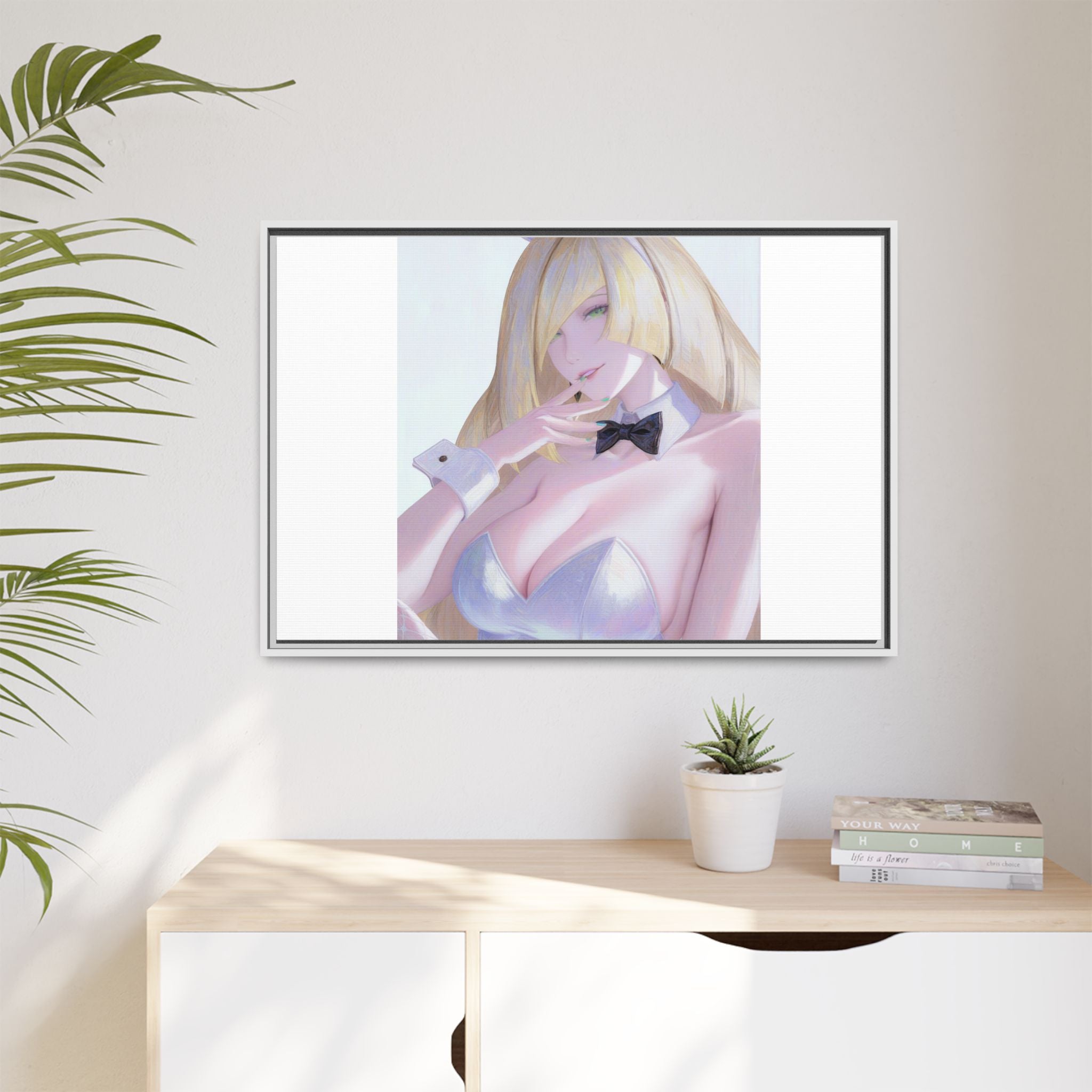 Bunny Girl Matte Canvas Print Framed — Sexy Anime Art Wall Decor