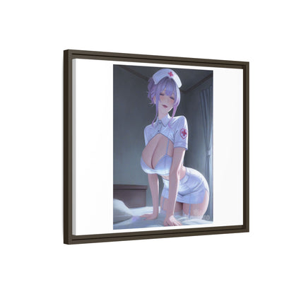 Sexy Anime Nurse Matte Canvas Print (Framed)