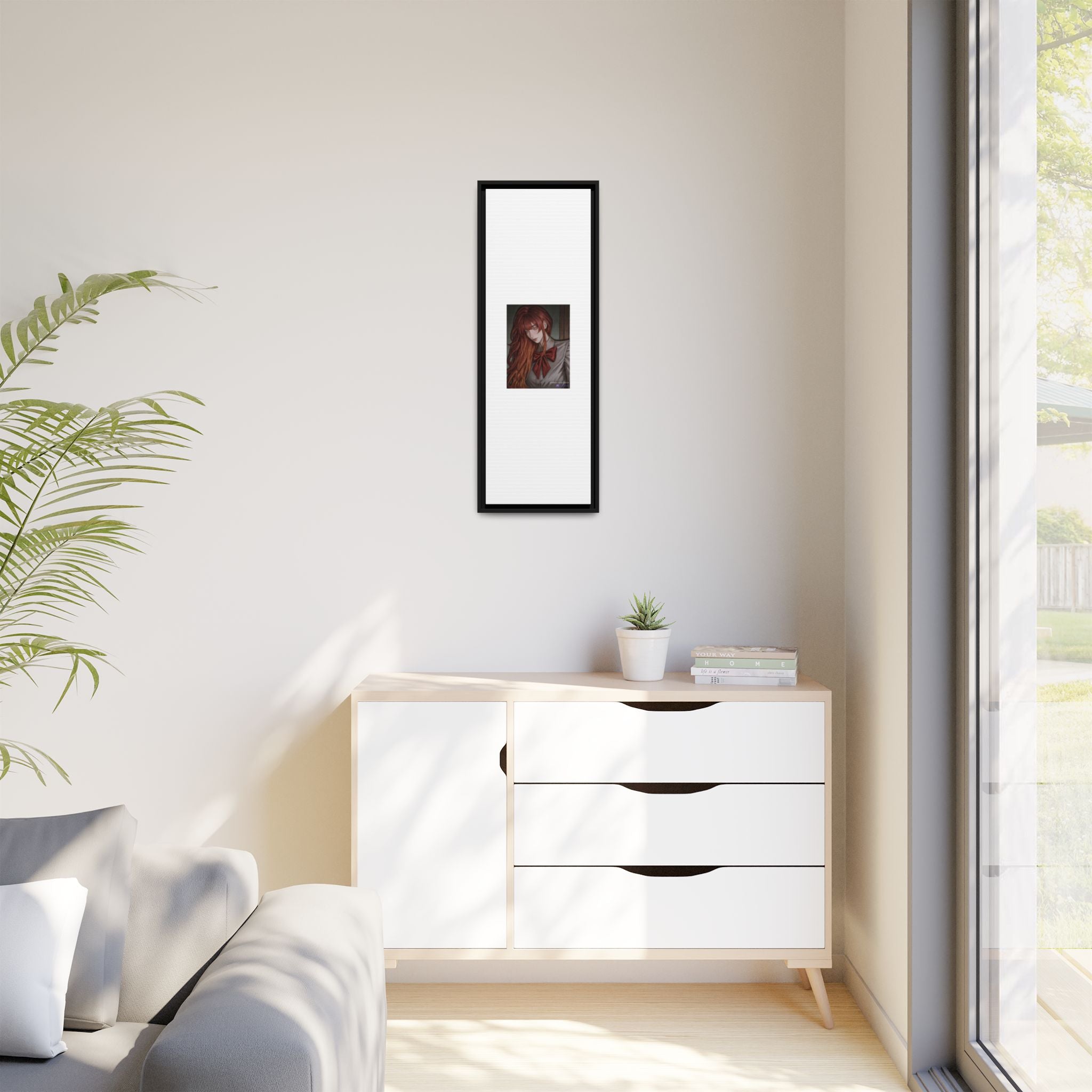 Framed Matte Canvas Print — Gothic Redhead Portrait