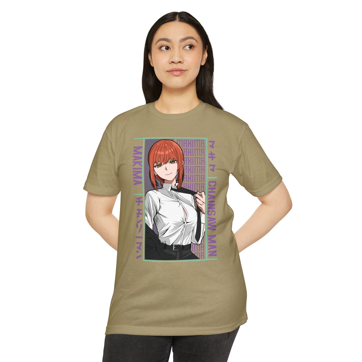 Makima Chainsaw Man Anime Graphic T-Shirt — Japanese Text Design