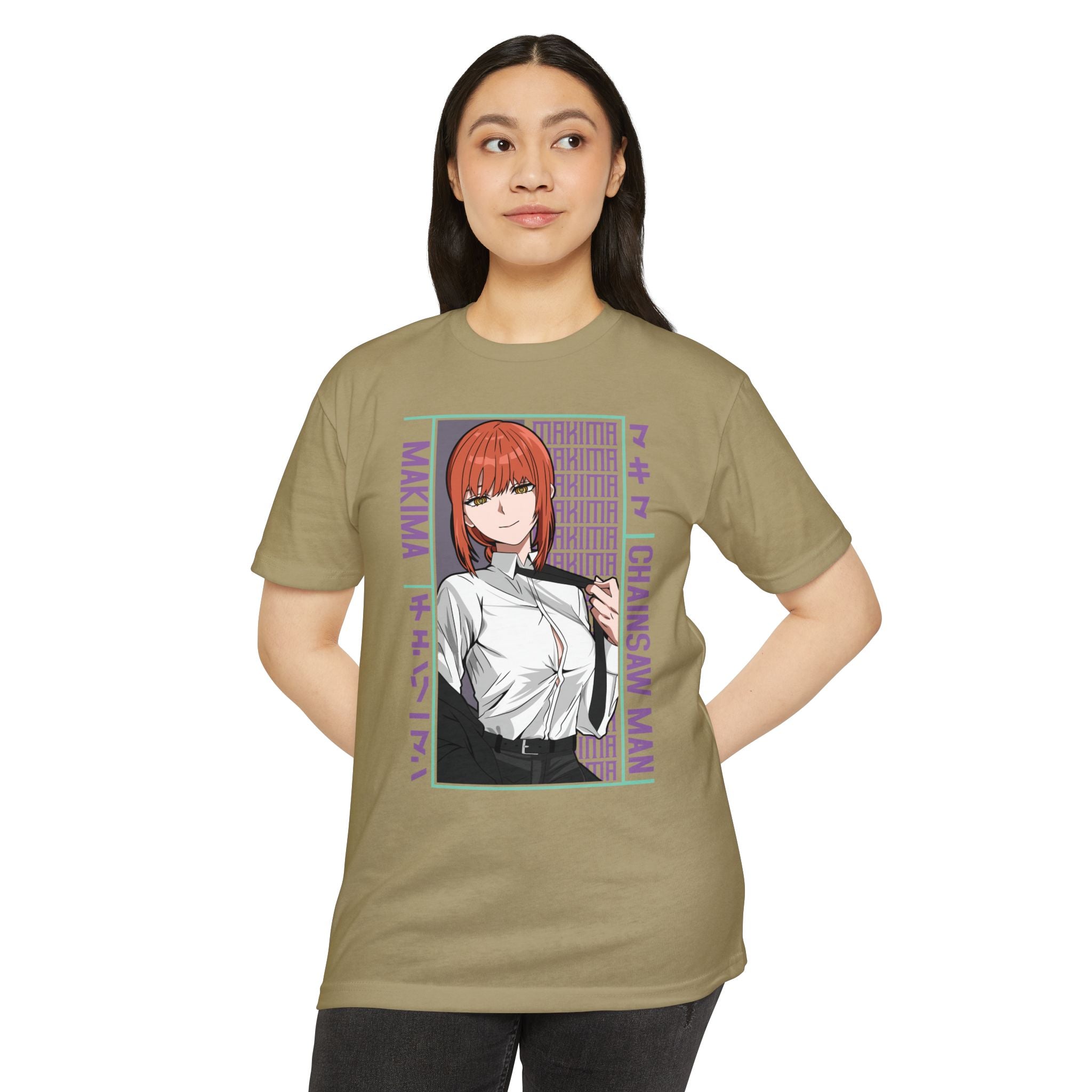 Makima Chainsaw Man Anime Graphic T-Shirt — Japanese Text Design