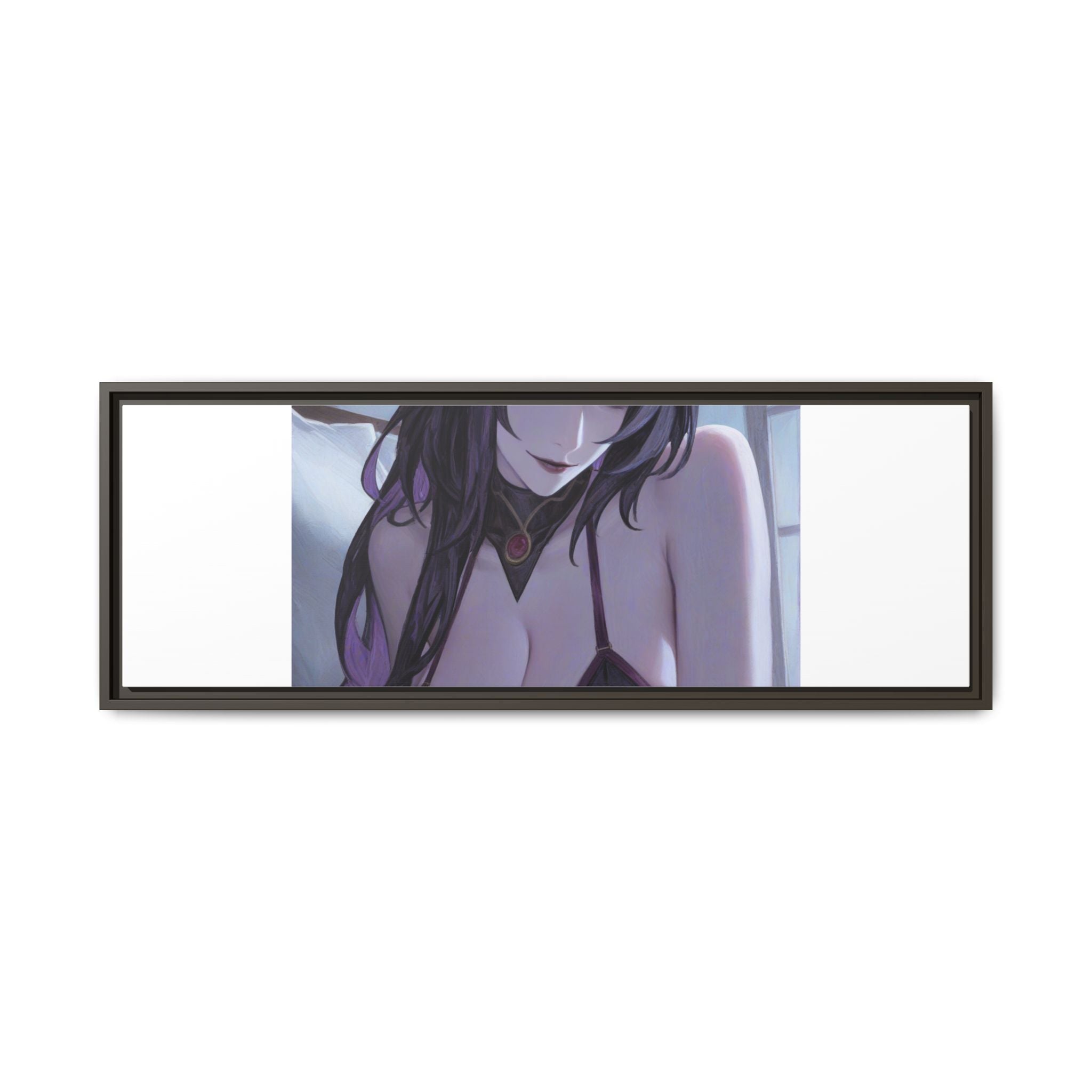 Framed Matte Canvas Print — Moody Anime Woman Portrait