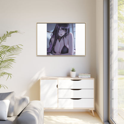 Framed Matte Canvas Print — Moody Anime Woman Portrait