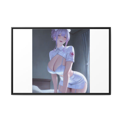 Sexy Anime Nurse Matte Canvas Print (Framed)