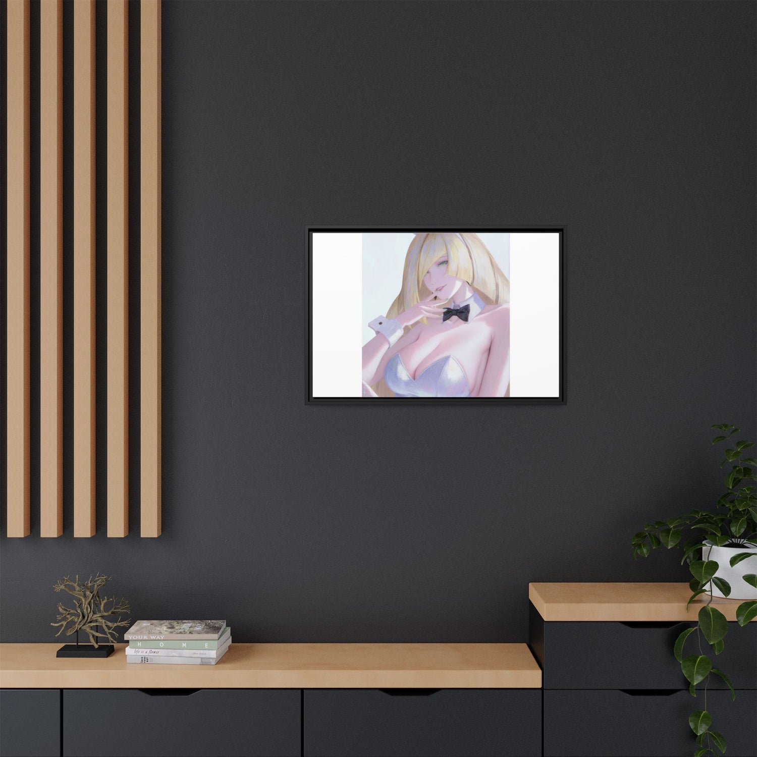 Bunny Girl Matte Canvas Print Framed — Sexy Anime Art Wall Decor