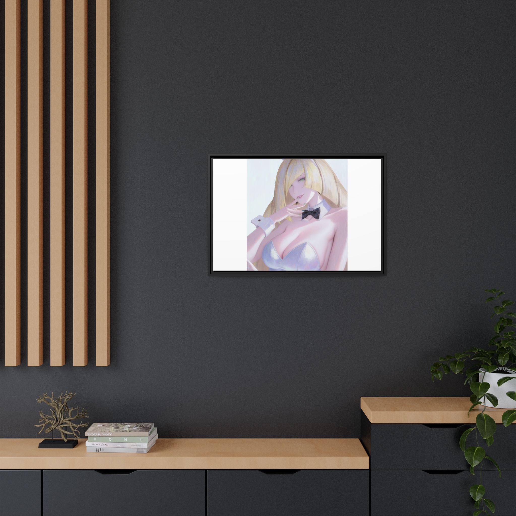 Bunny Girl Matte Canvas Print Framed — Sexy Anime Art Wall Decor