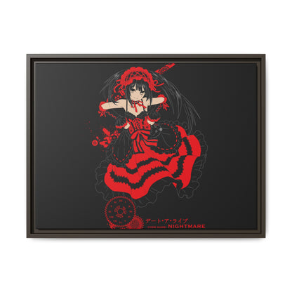 Anime Warrior Red Black Matte Canvas Print — Framed Wall Art