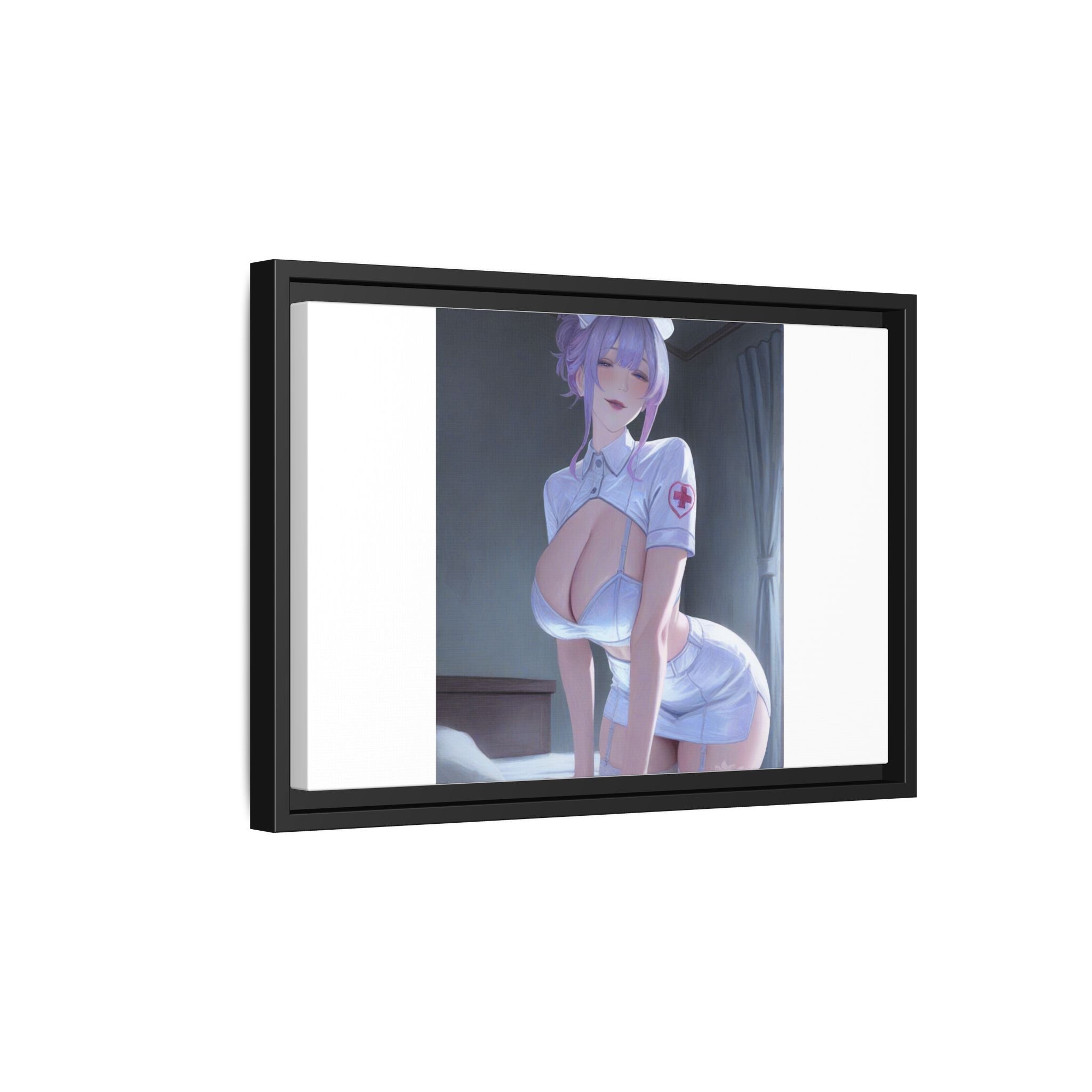 Sexy Anime Nurse Matte Canvas Print (Framed)