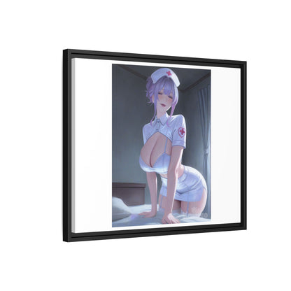 Sexy Anime Nurse Matte Canvas Print (Framed)