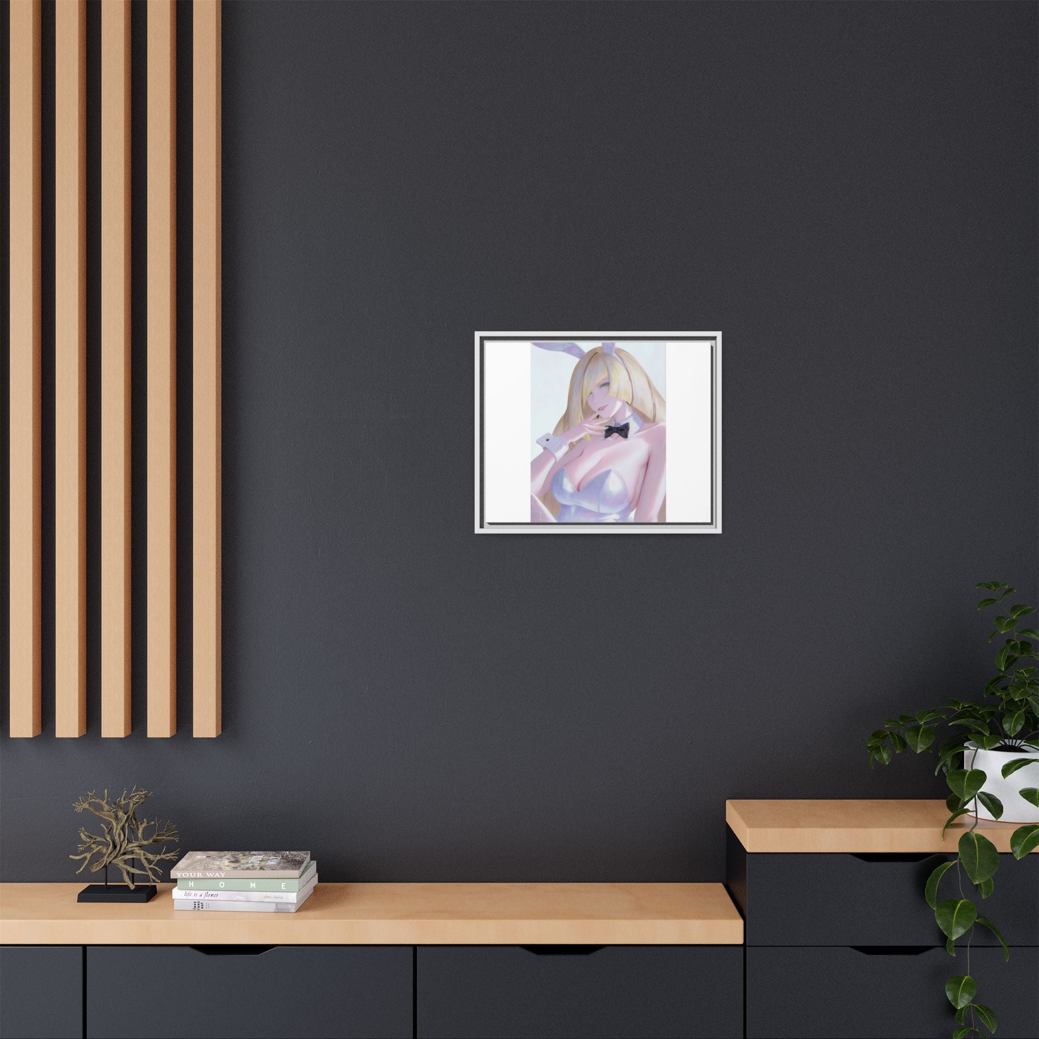 Bunny Girl Matte Canvas Print Framed — Sexy Anime Art Wall Decor