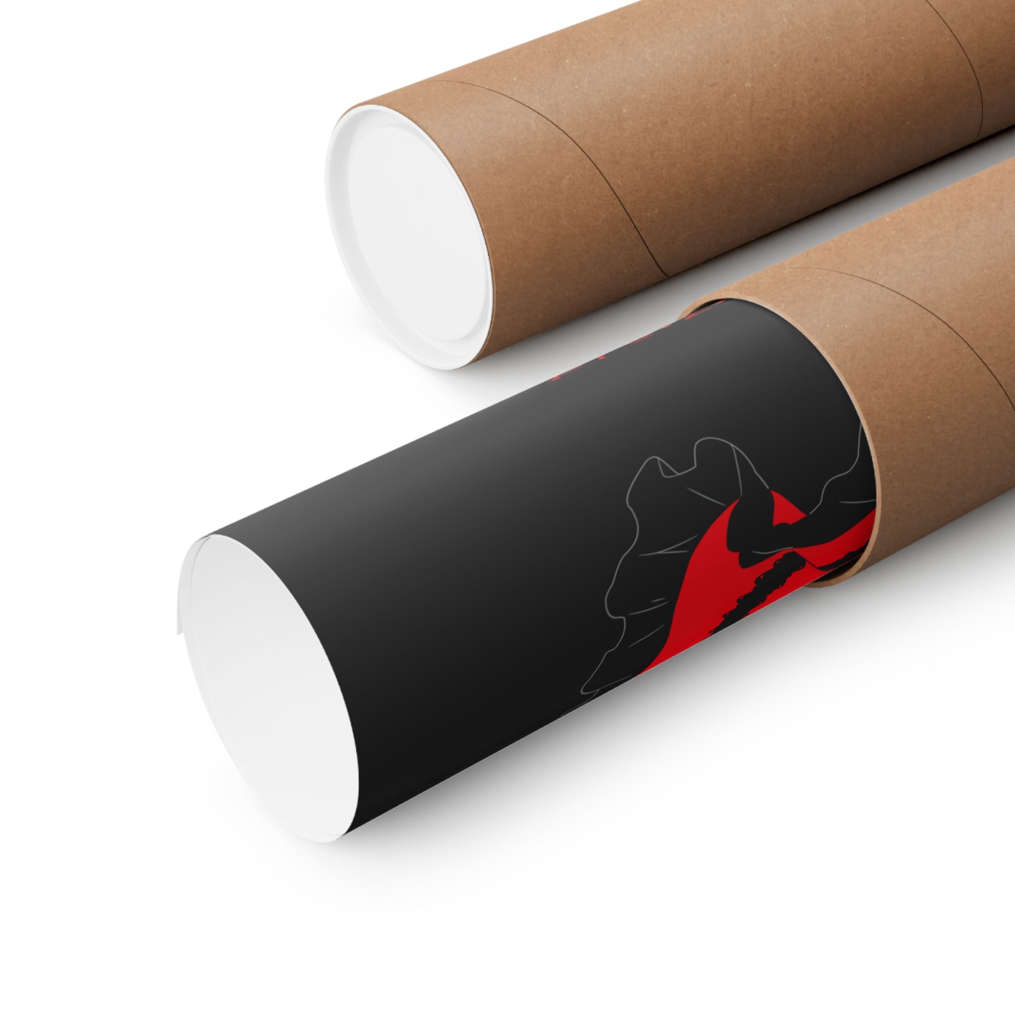 Anime Gothic Poster — Red &amp; Black Kurumi Nightcore Matte Vertical Print