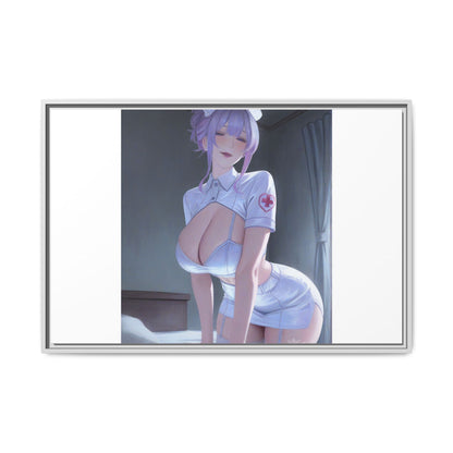Sexy Anime Nurse Matte Canvas Print (Framed)