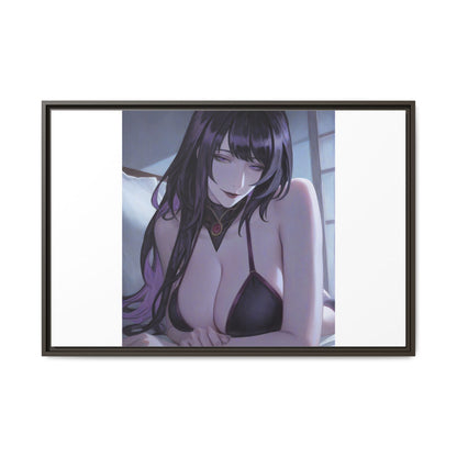 Framed Matte Canvas Print — Moody Anime Woman Portrait