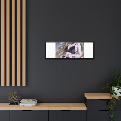 Framed Matte Canvas Print — Sleepy Blonde Anime Pinup
