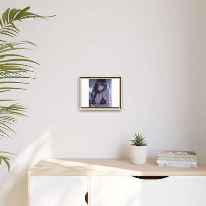 Framed Matte Canvas Print — Moody Anime Woman Portrait