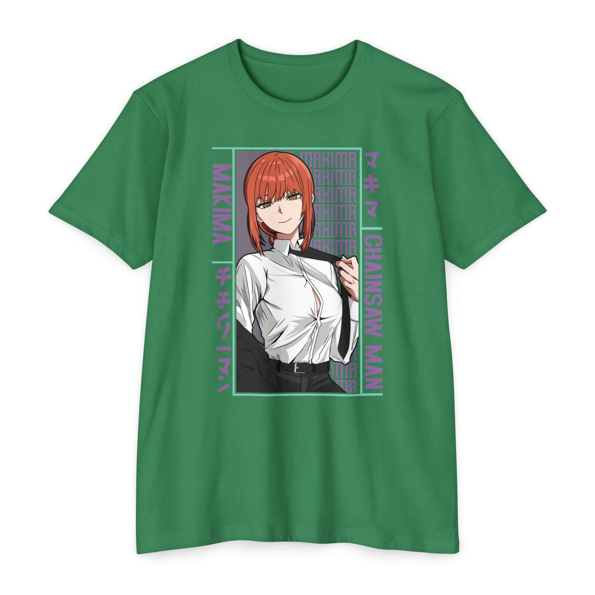 Makima Chainsaw Man Anime Graphic T-Shirt — Japanese Text Design