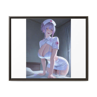 Sexy Anime Nurse Matte Canvas Print (Framed)