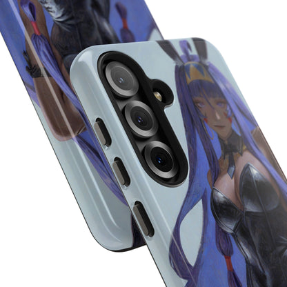 Bunny Girl Tough Phone Case — Anime Purple-Haired Character Protective Cover