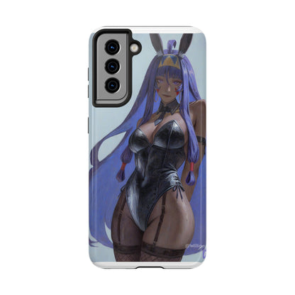 Bunny Girl Tough Phone Case — Anime Purple-Haired Character Protective Cover