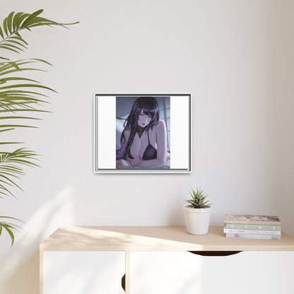 Framed Matte Canvas Print — Moody Anime Woman Portrait