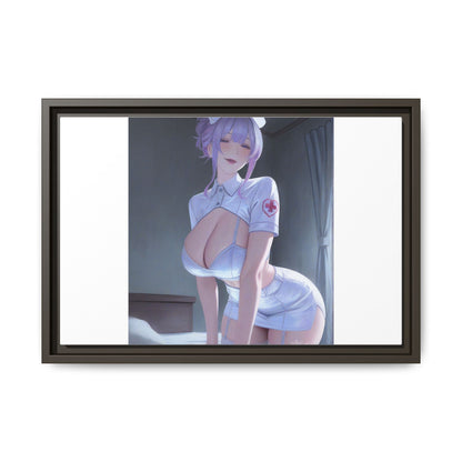 Sexy Anime Nurse Matte Canvas Print (Framed)