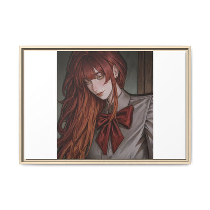 Framed Matte Canvas Print — Gothic Redhead Portrait