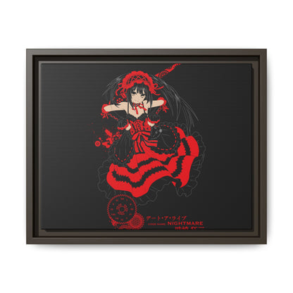 Anime Warrior Red Black Matte Canvas Print — Framed Wall Art