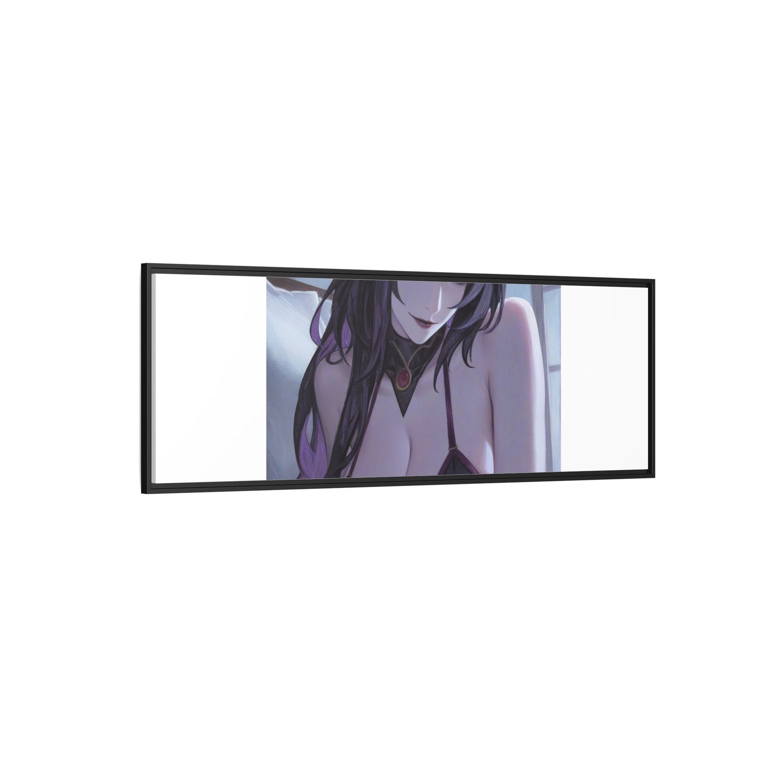 Framed Matte Canvas Print — Moody Anime Woman Portrait