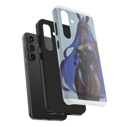 Bunny Girl Tough Phone Case — Anime Purple-Haired Character Protective Cover