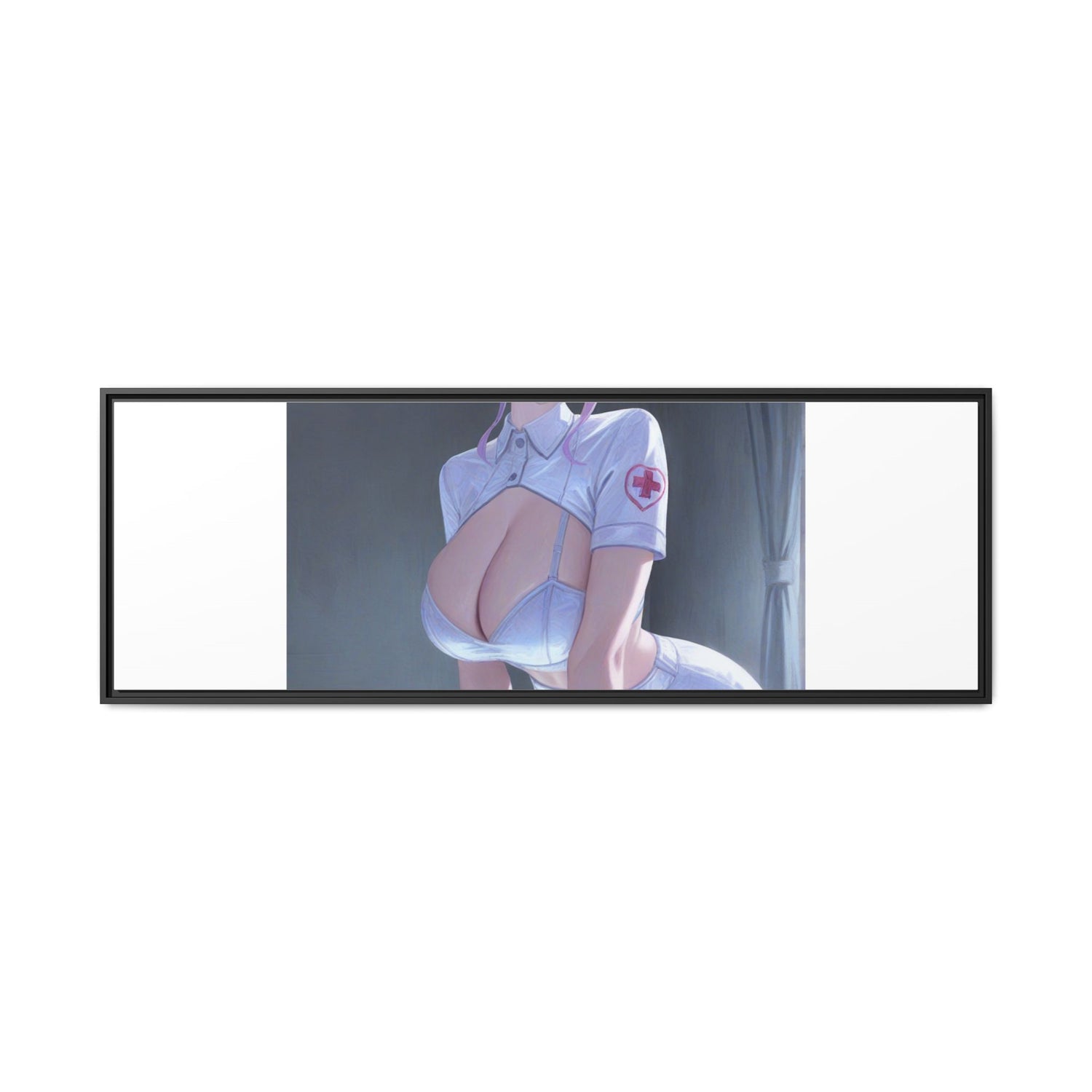 Sexy Anime Nurse Matte Canvas Print (Framed)