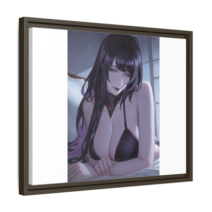 Framed Matte Canvas Print — Moody Anime Woman Portrait