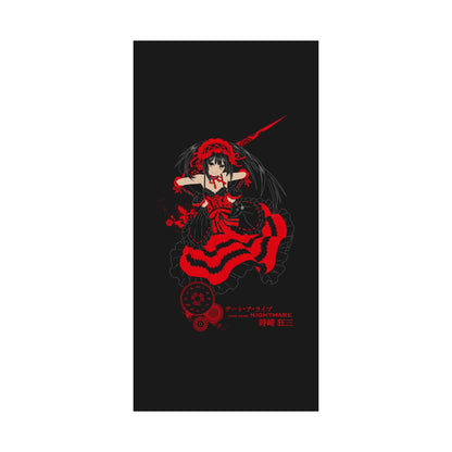 Anime Gothic Poster — Red &amp; Black Kurumi Nightcore Matte Vertical Print