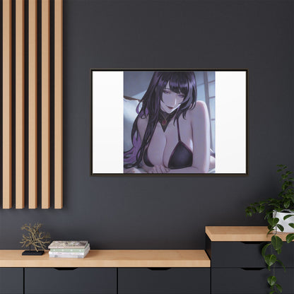 Framed Matte Canvas Print — Moody Anime Woman Portrait