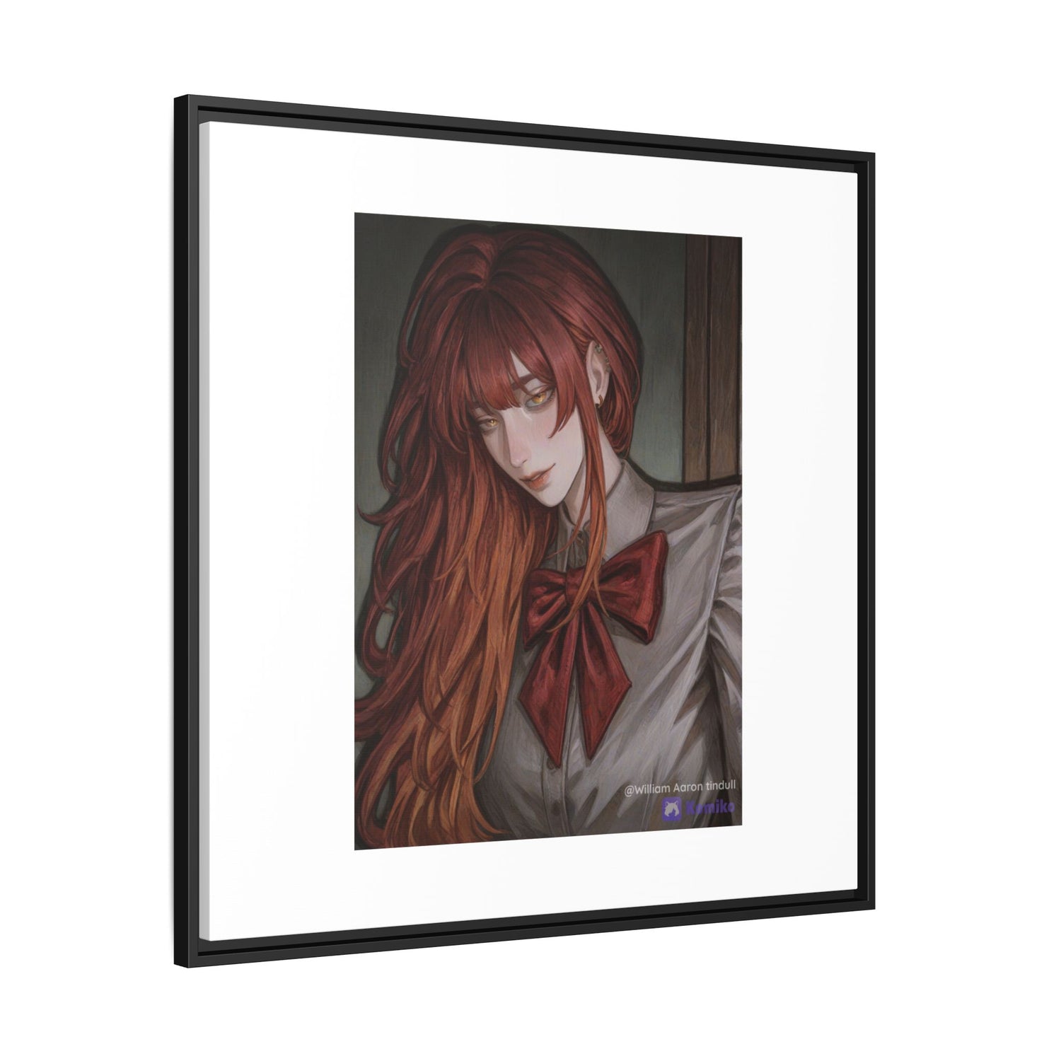 Framed Matte Canvas Print — Gothic Redhead Portrait