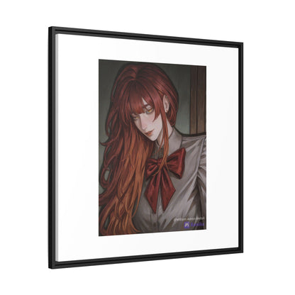 Framed Matte Canvas Print — Gothic Redhead Portrait