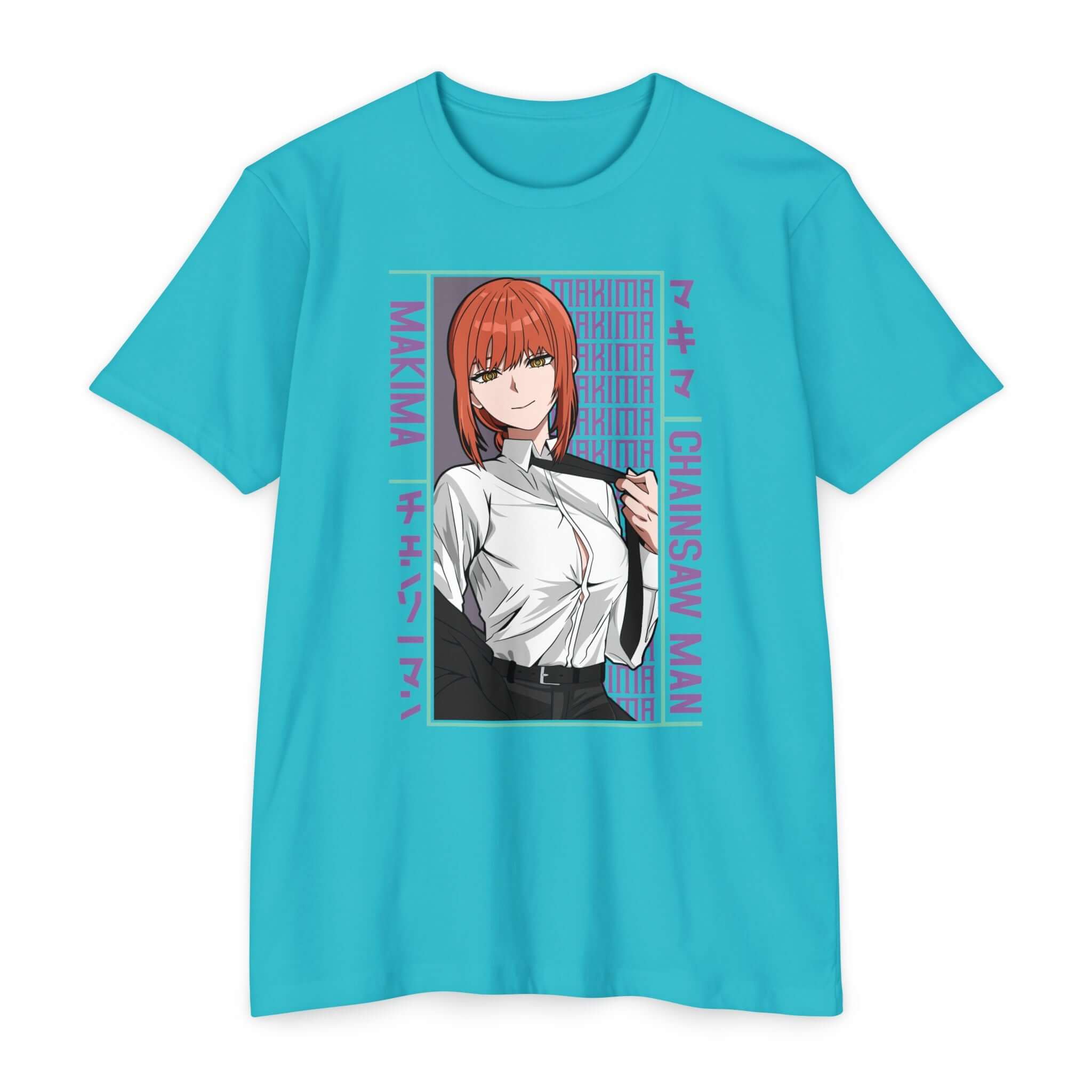 Makima Chainsaw Man Anime Graphic T-Shirt — Japanese Text Design