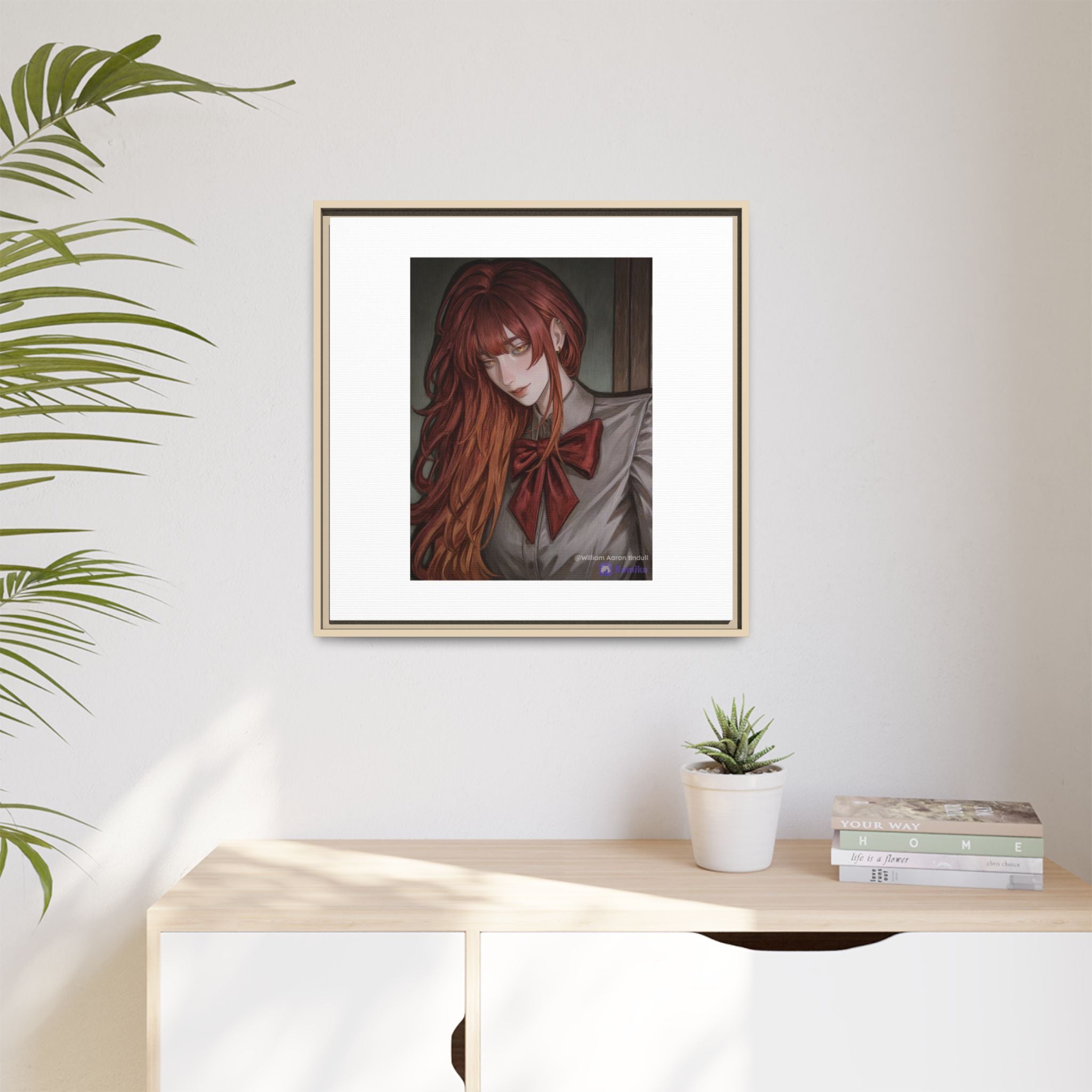 Framed Matte Canvas Print — Gothic Redhead Portrait