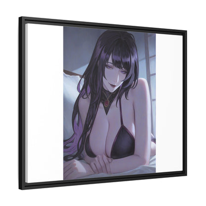 Framed Matte Canvas Print — Moody Anime Woman Portrait