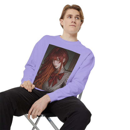 Anime Red-Headed Girl Sweatshirt — Gothic Schoolgirl Art Pullover