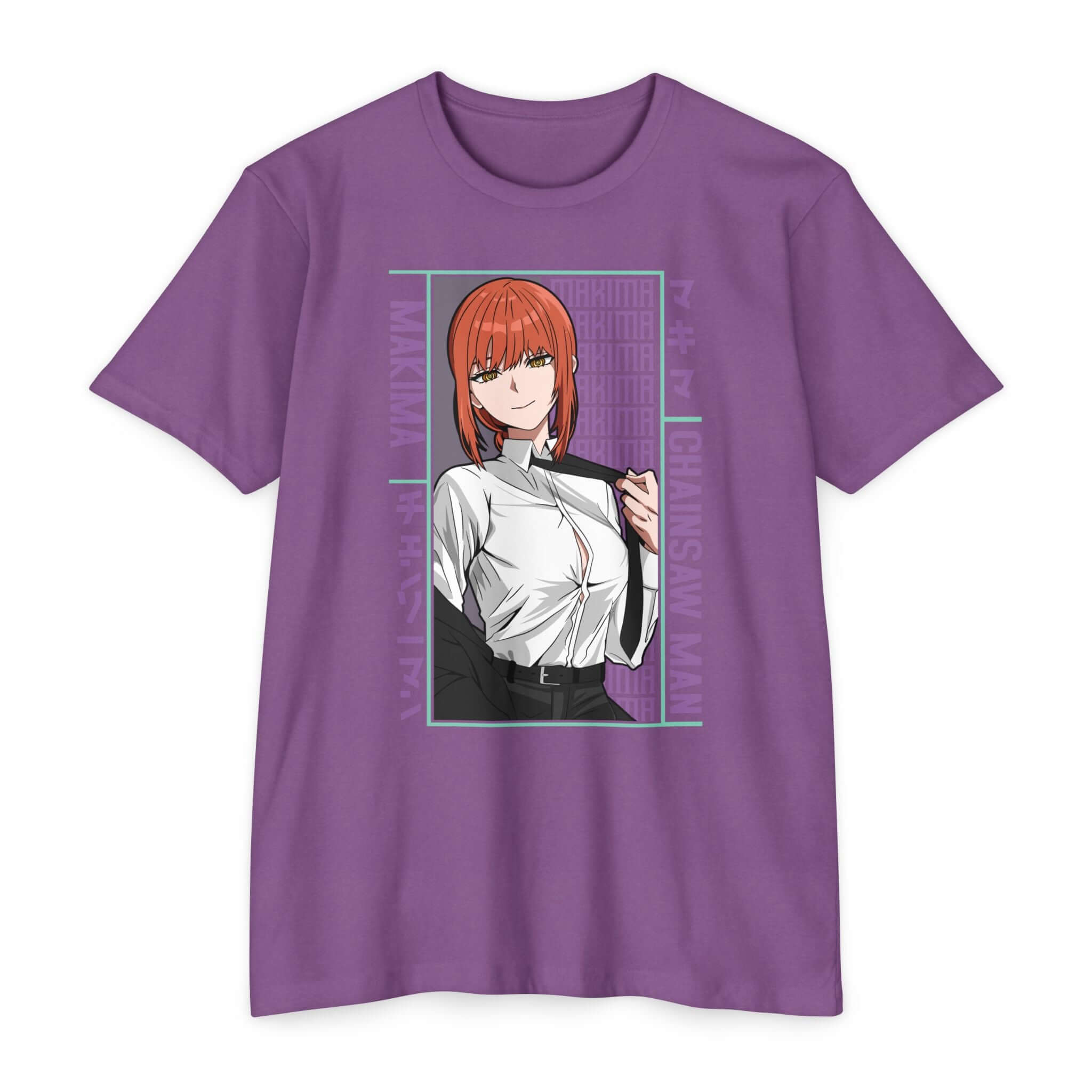 Makima Chainsaw Man Anime Graphic T-Shirt — Japanese Text Design