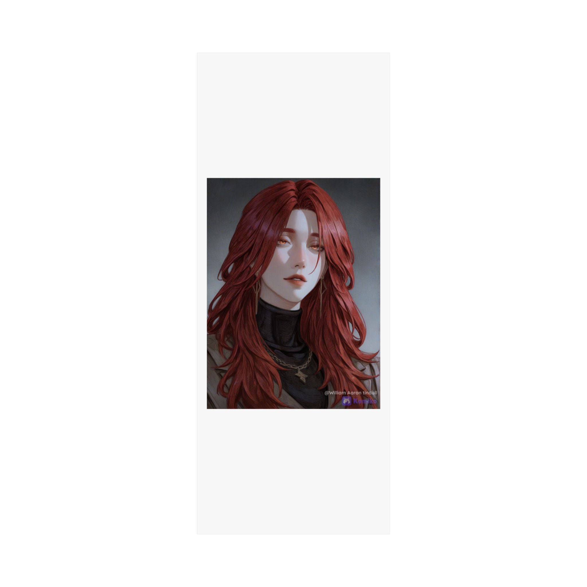 Red-Haired Muse Matte Vertical Poster — Moody Portrait Art Print