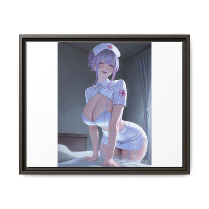 Sexy Anime Nurse Matte Canvas Print (Framed)
